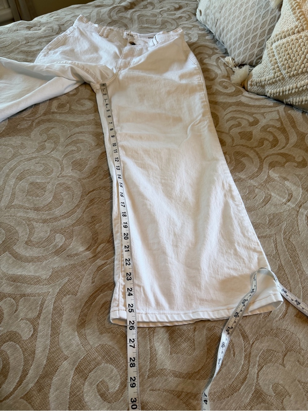 Nicole Miller New York Nomad Super High Rise Wide Leg White Jeans 10 - Picture 9 of 14